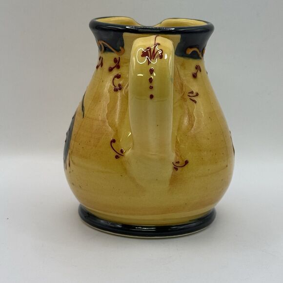 Hand Painted Ceramic Creamer Lady Dancing Raised Painted Accents 4 1/4” Tall - Picture 2 of 8